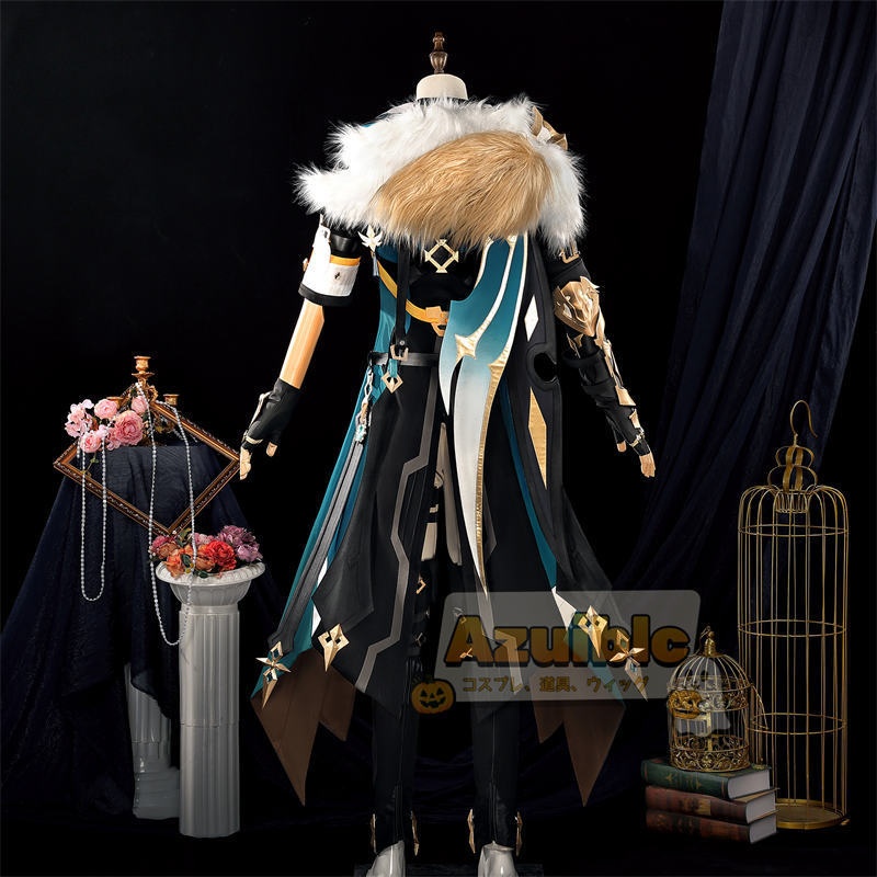 Azuiblc 原神 ファルカ コスプレ衣装 Varka コスチューム ナドクライ編 仮装 西風騎士団 大団長 腿甲3d樹脂製パーツ アクセサリー