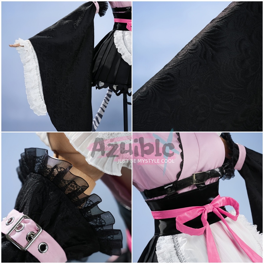 Azuiblc 超かぐや姫 駒沢 乃依 コスプレ衣装 尻尾、耳飾り角付き Black onyXのメンバー メイド服 コスチューム イベント