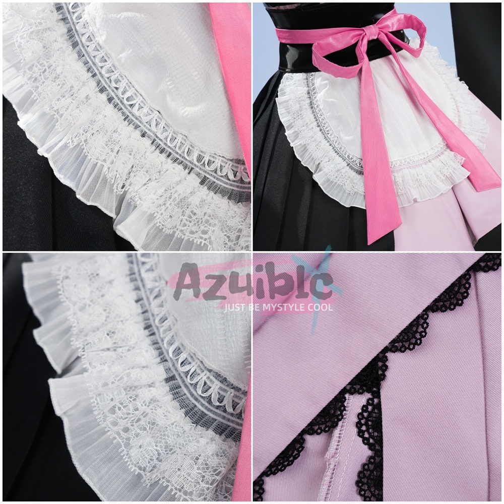 Azuiblc 超かぐや姫 駒沢 乃依 コスプレ衣装 尻尾、耳飾り角付き Black onyXのメンバー メイド服 コスチューム イベント