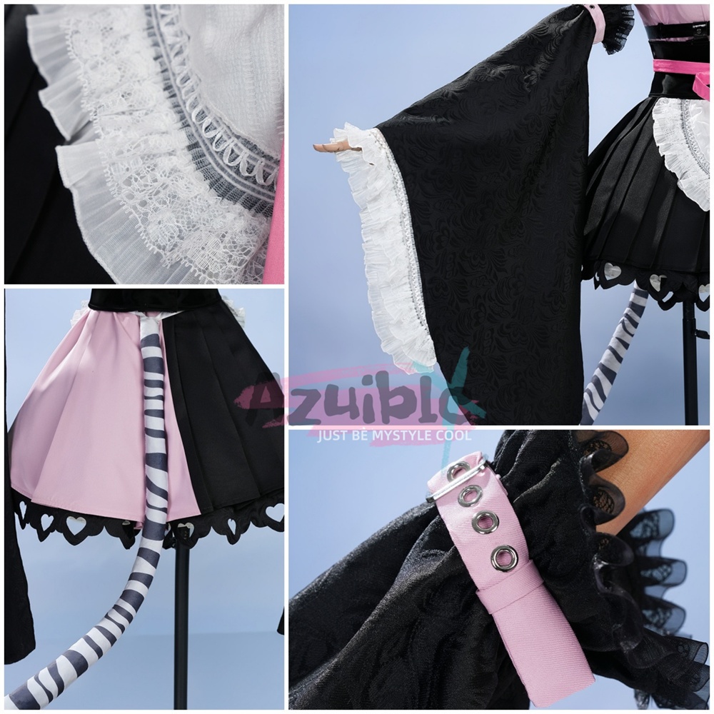 Azuiblc 超かぐや姫 駒沢 乃依 コスプレ衣装 尻尾、耳飾り角付き Black onyXのメンバー メイド服 コスチューム イベント