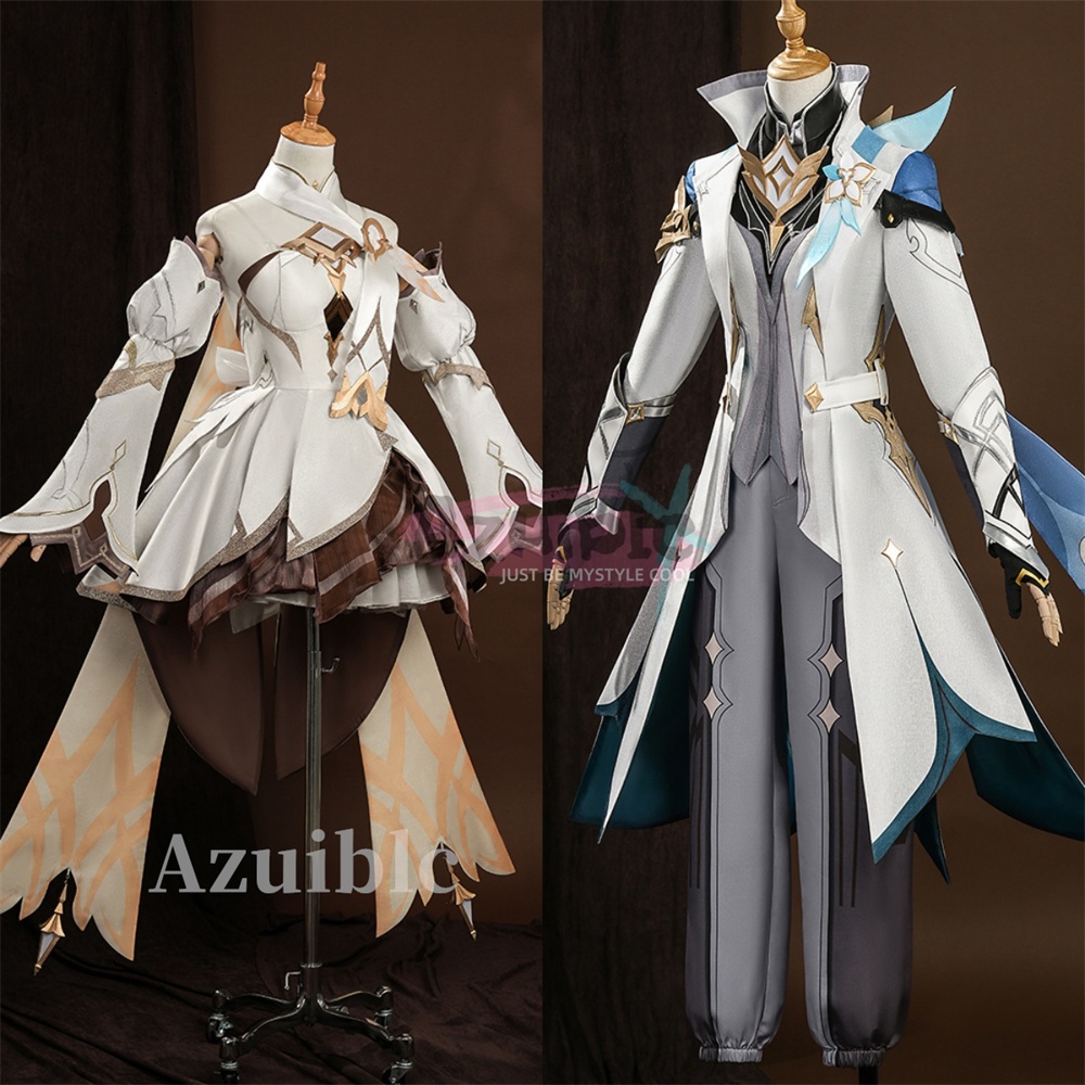 Azuiblc 原神 空・蛍 新たなる天地 コスプレ衣装 仮装 発光可能 イベント 舞台服 3d樹脂パーツ