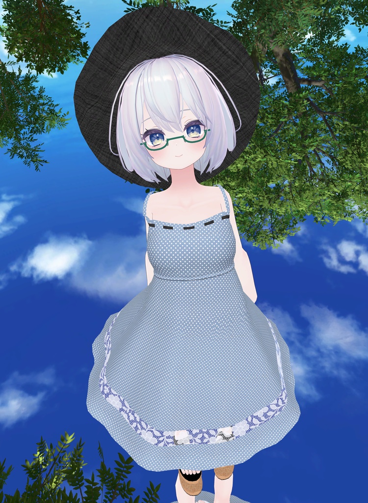 【めいゆん他４アバター対応】シンプルなワンピースとオフショルダートップスのお洋服セット