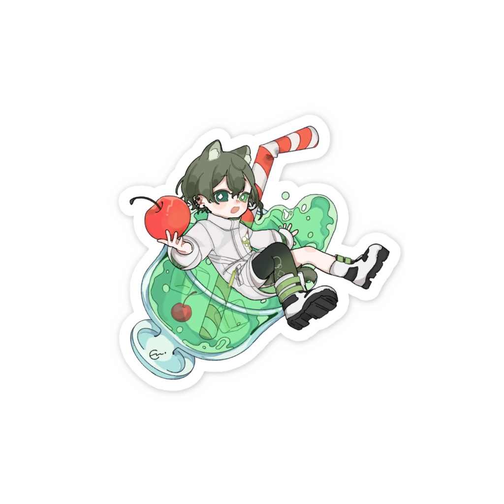 クリームソーダステッカー