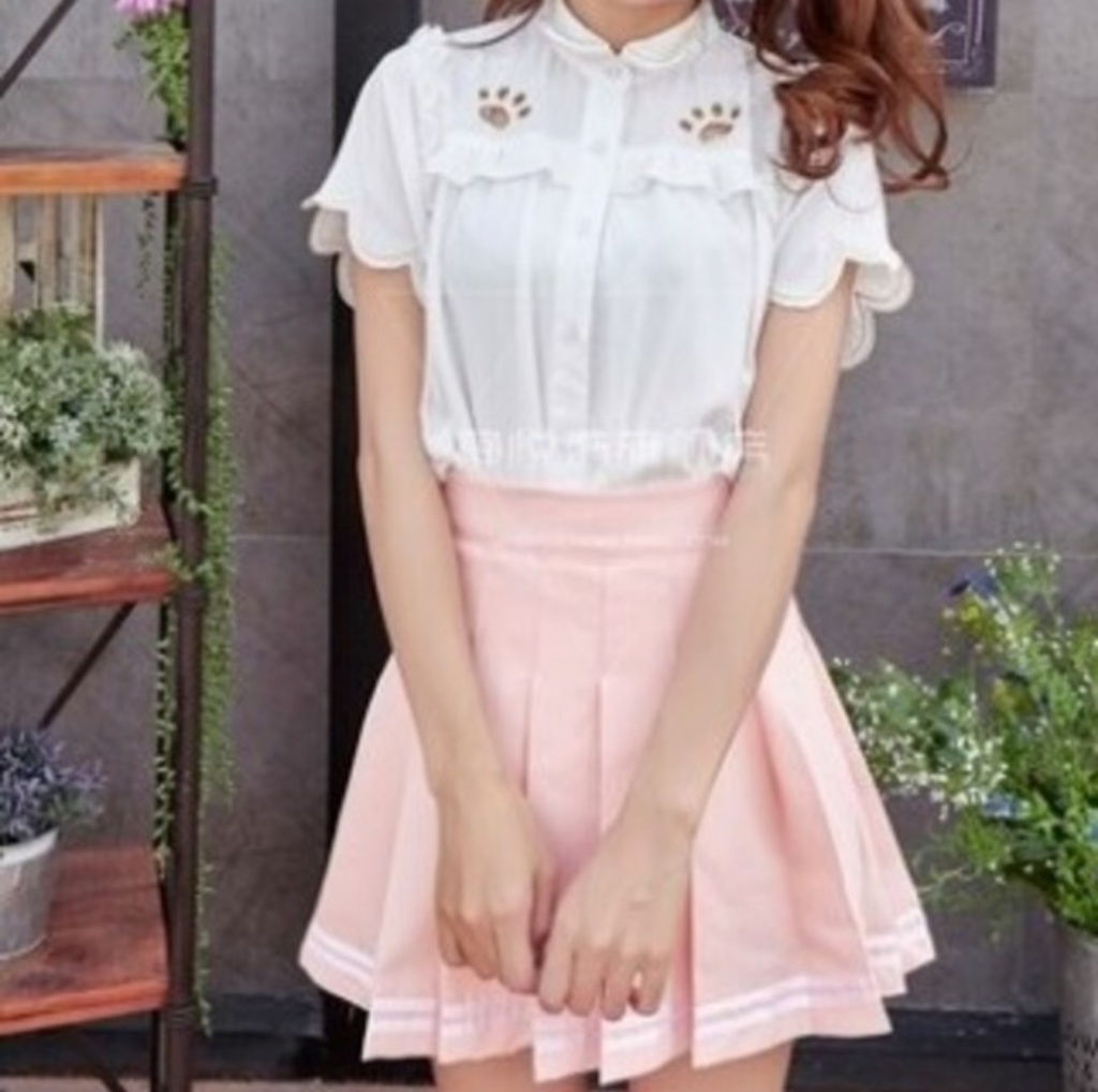 スカート 可愛い ロリータ ピンク 制服風 Sサイズ コスプレ ウエスト64cm