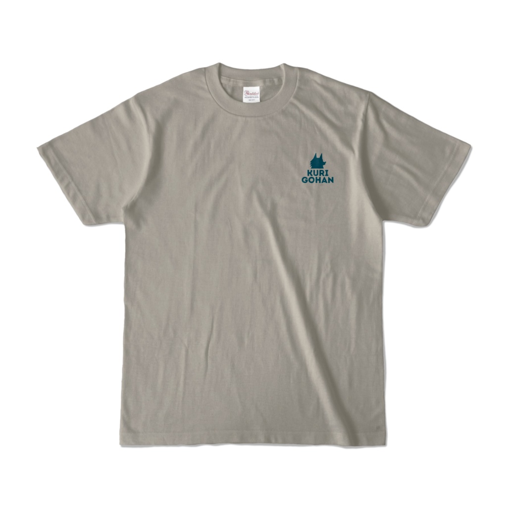 栗御飯の森 5周年記念Tシャツ(グレー・シルエット版オオカミさん)