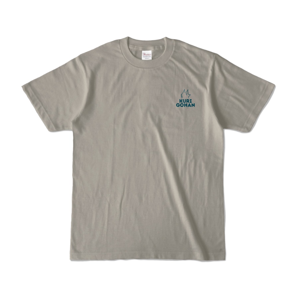 栗御飯の森 5周年記念Tシャツ（グレー・通常版オオカミさん）