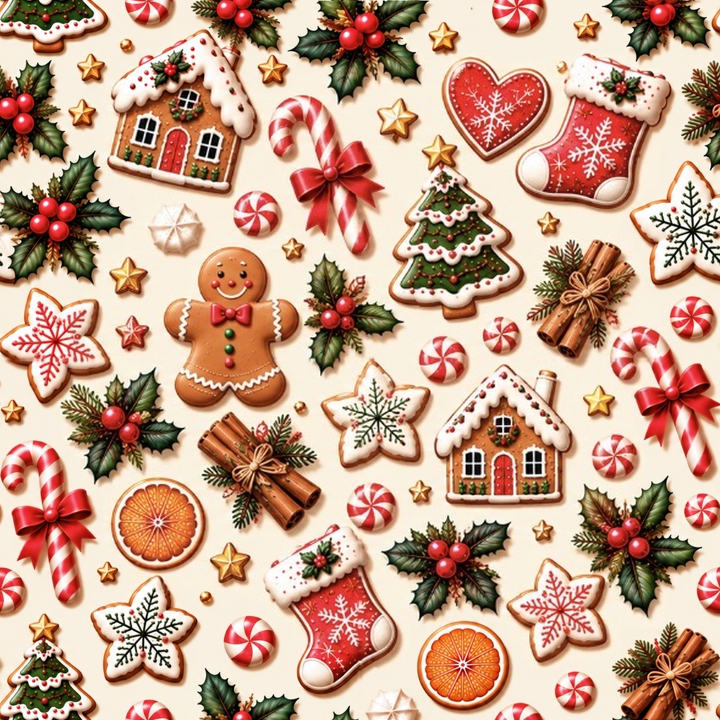 Christmas Sweets Collection Vol.1 クリスマスデジタルペーパー3柄6枚