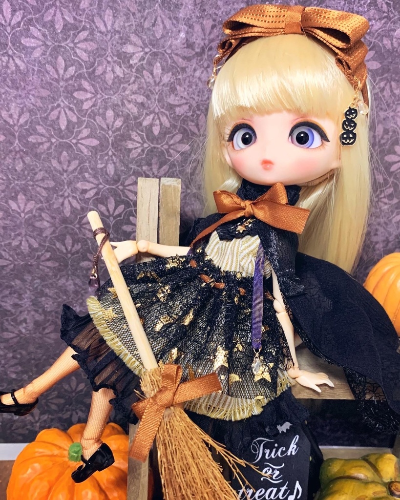 「かぼちゃと月と星の魔法使い」OF7点セット ＊オレンジ(テラコッタ)＊【ハルモニアブルームサイズ】