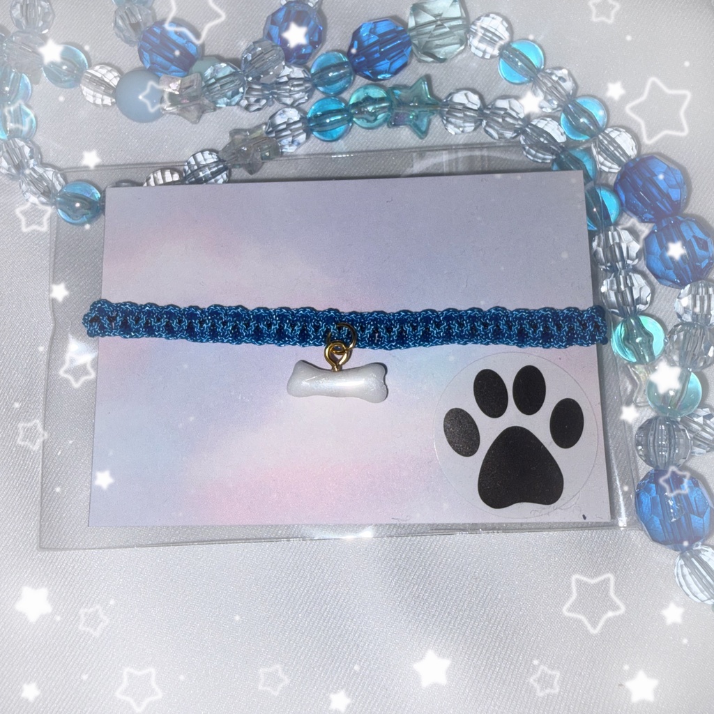 【nem仔ハンドメイド】ほねほねシンプルブレスレット【調整可能ブレスレット】