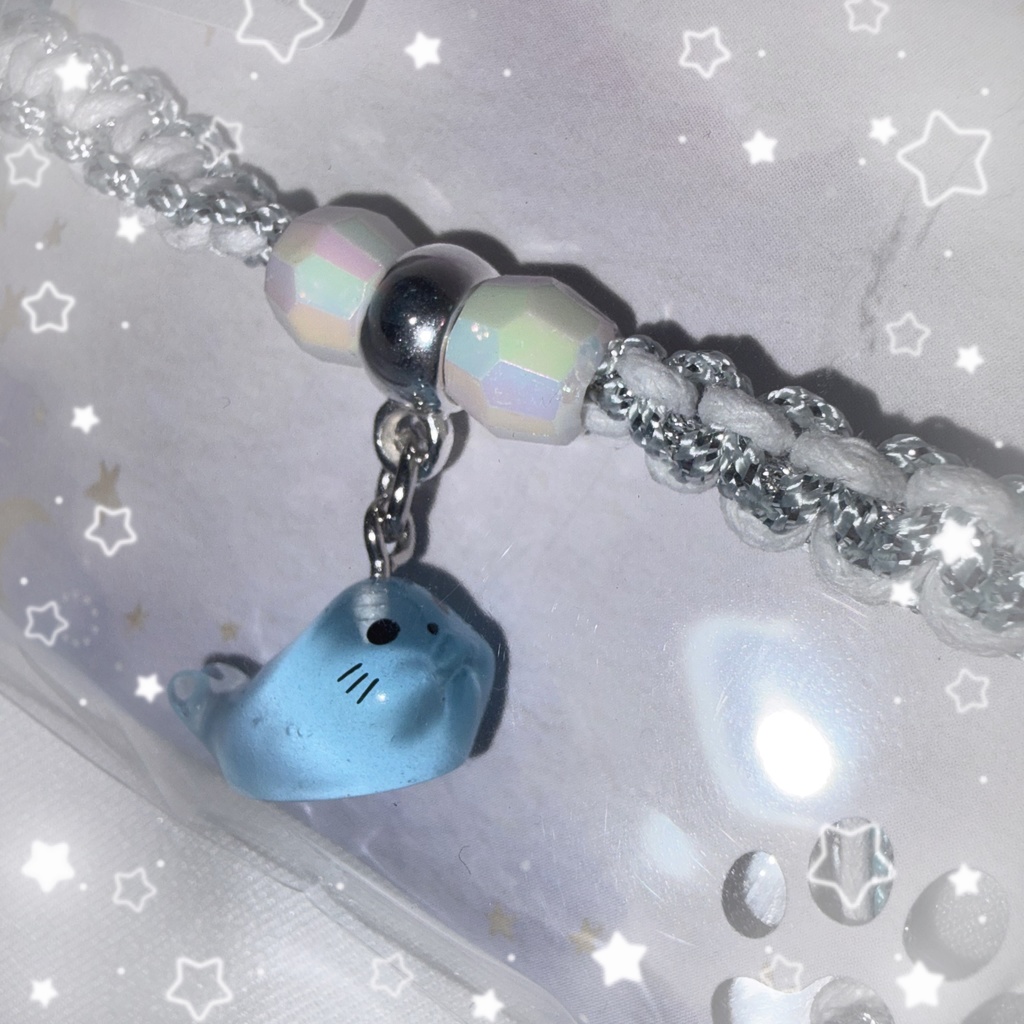 【nem仔ハンドメイド】ちくこうアザラシブレスレット【調整可能ブレスレット】