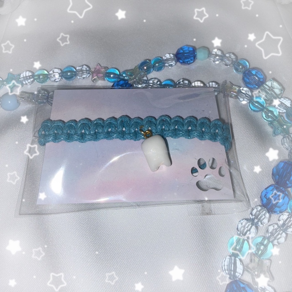 【nem仔ハンドメイド】ほねぶとおくば【調整可能ブレスレット】