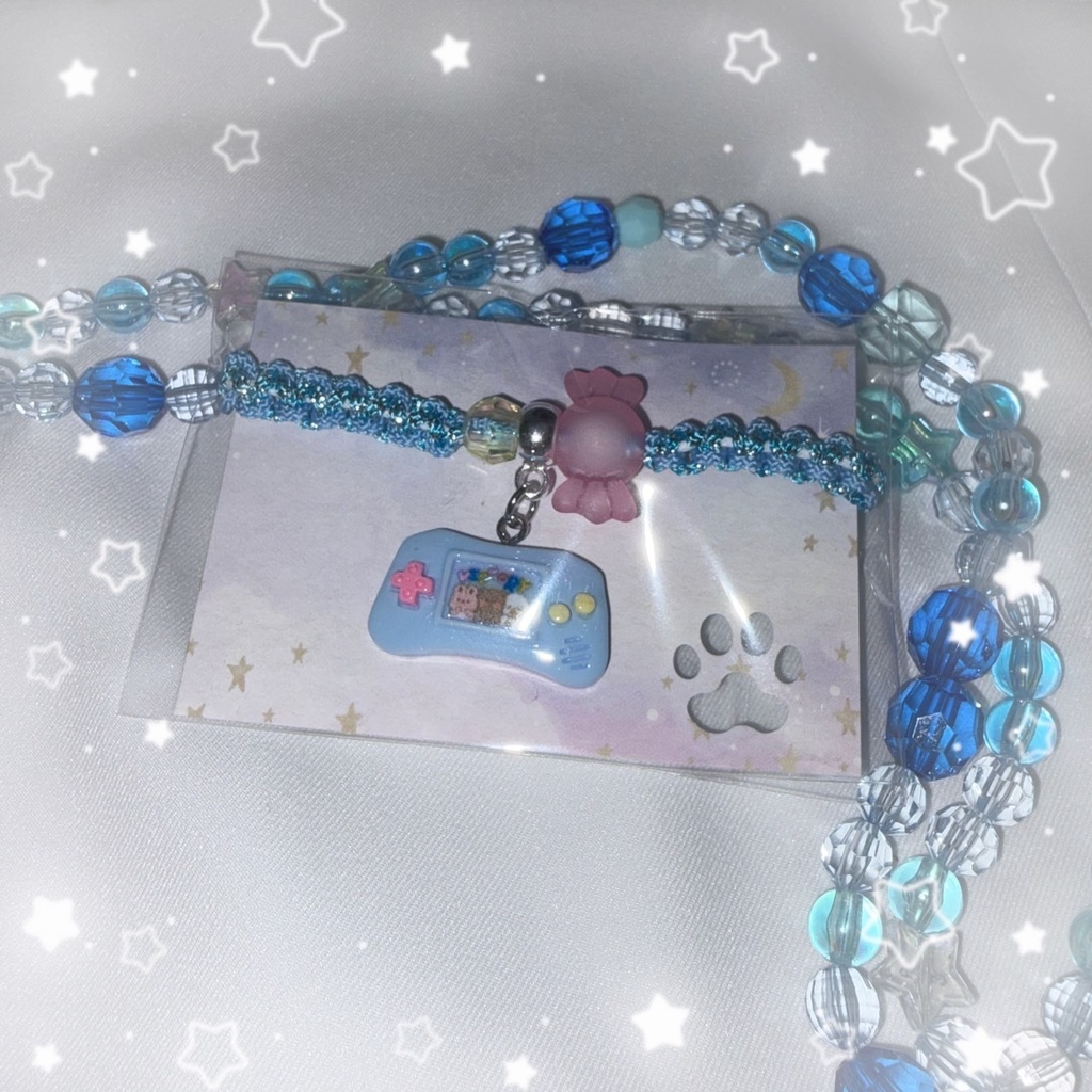【nem仔ハンドメイド】ぽちぽちキャンディ【調整可能ブレスレット】