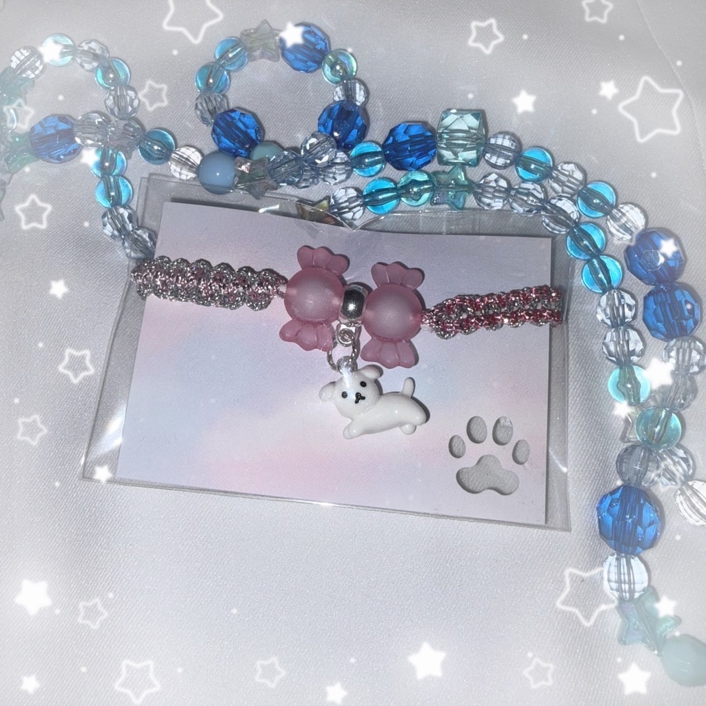 【nem仔ハンドメイド】ワンワンキャンディ【調整可能ブレスレット】