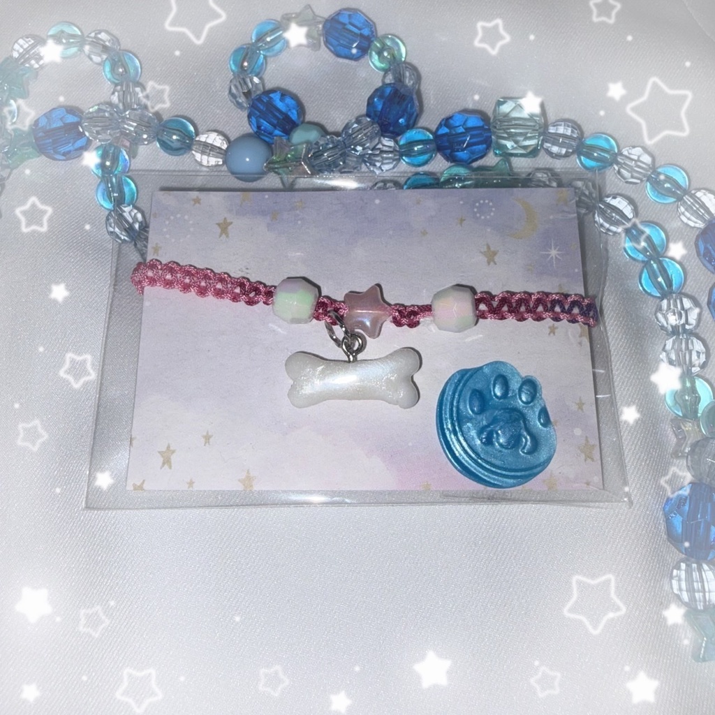 【nem仔ハンドメイド】ほねほねスター【調整可能ブレスレット】