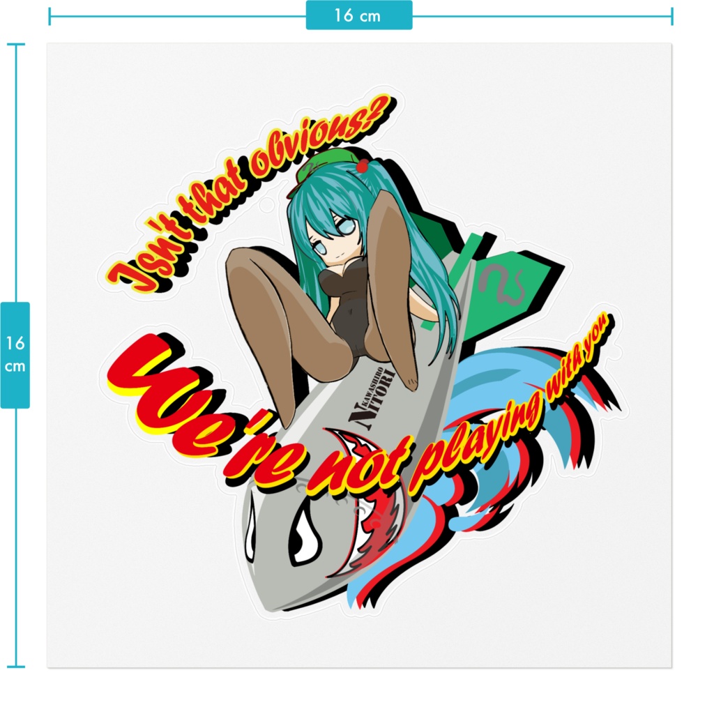 東方projectノーズアート風ステッカー 河城にとり