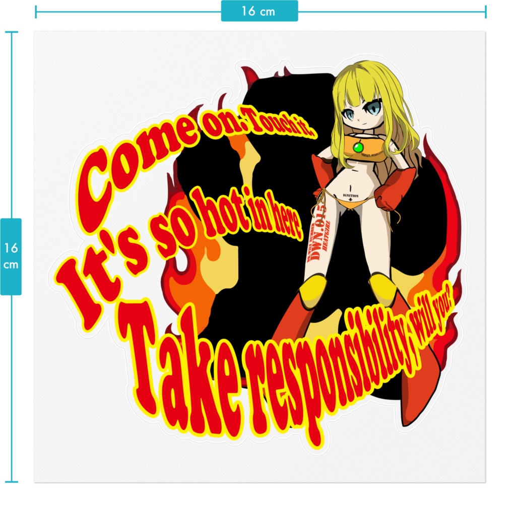 ノーズアート風ステッカー「HEATMAN」NA-002