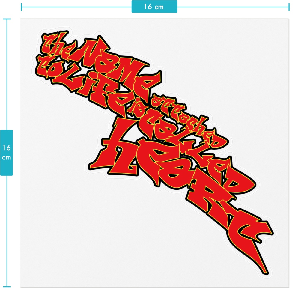 バイクステッカー「The name attached to life is called heart-赤」