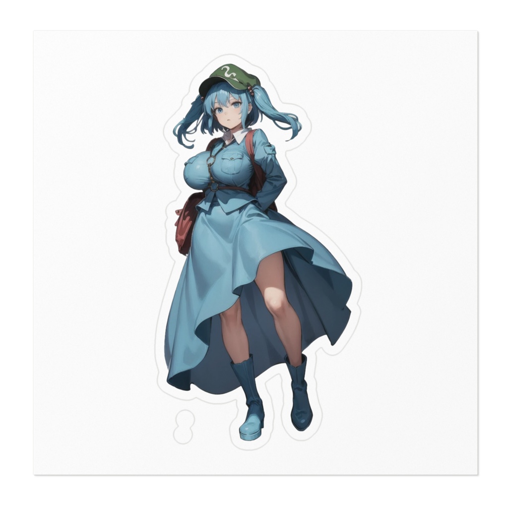 河城にとり-01 東方projectステッカー