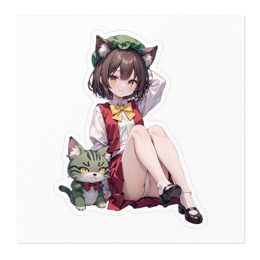 DC東方Projectステッカー 橙(chen)01