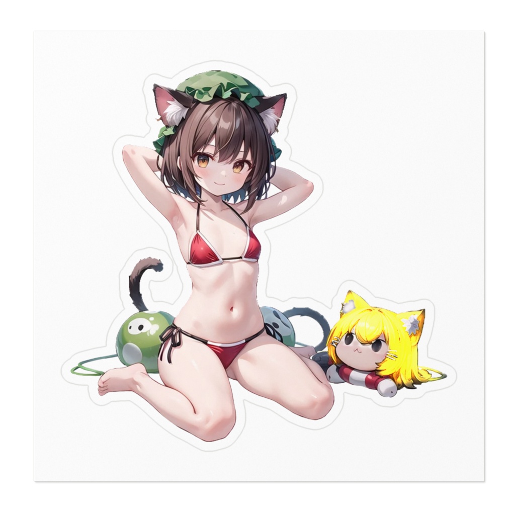 DC東方Projectステッカー 橙(chen)05