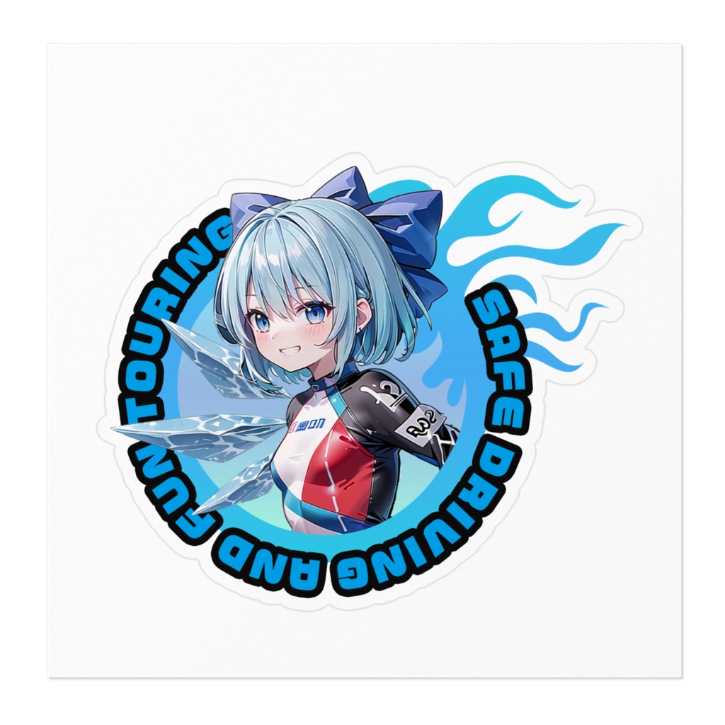 DC東方Projectバイク用ステッカー チルノ01