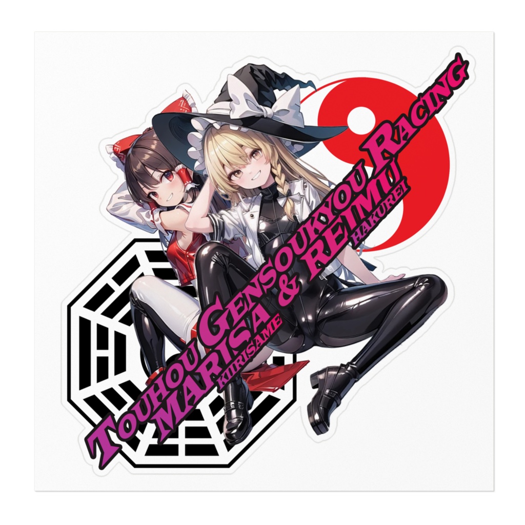 DC東方Projectバイク用ステッカー 魔理沙×霊夢01