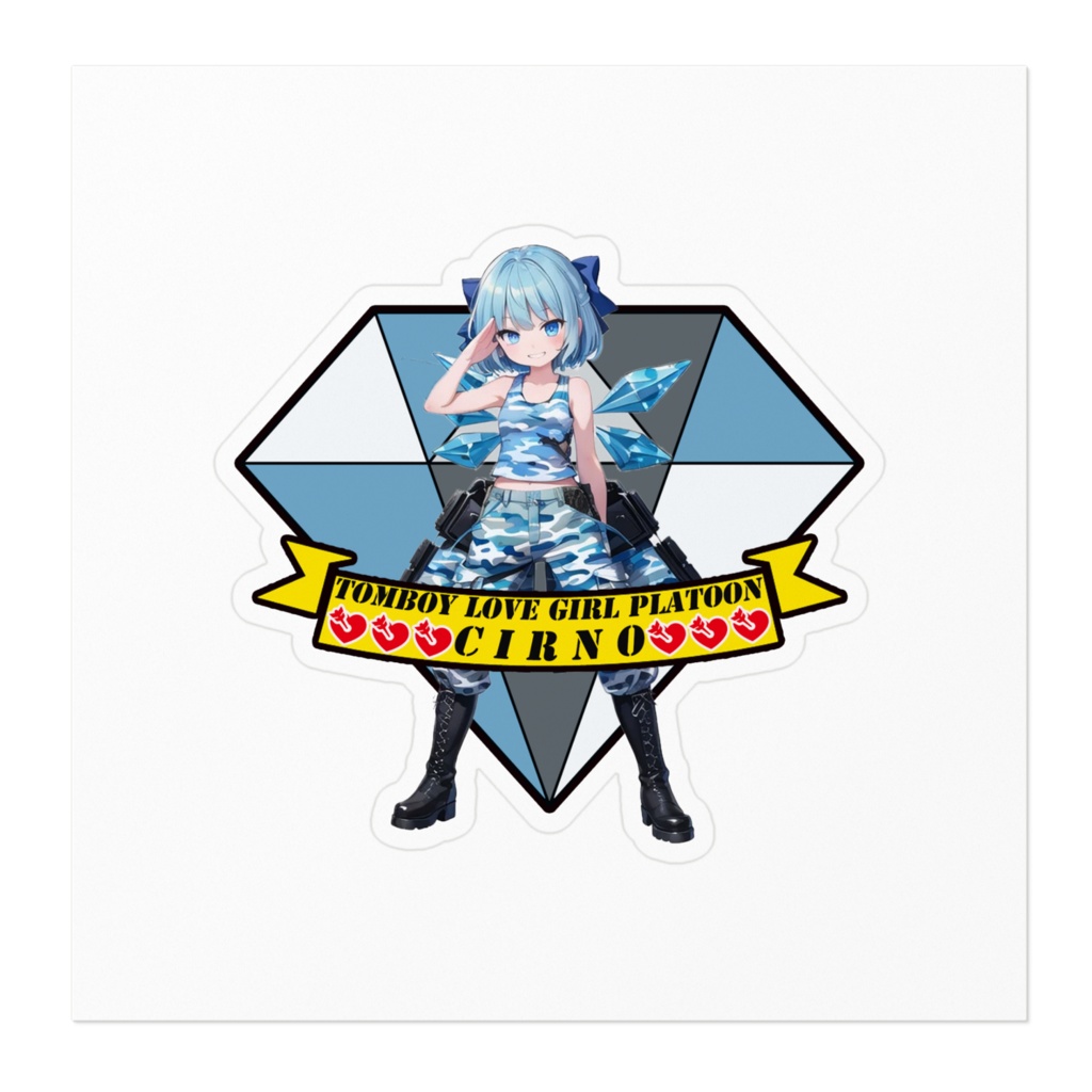 DC東方Projectミリタリーステッカー チルノ02