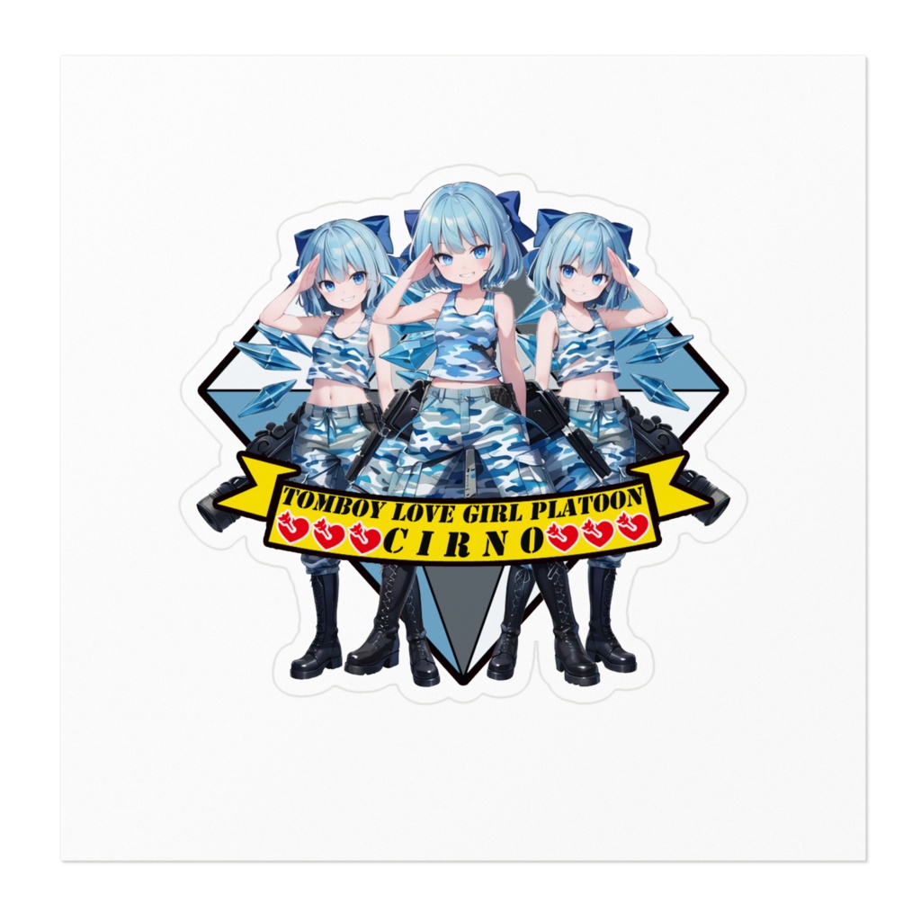 DC東方Projectミリタリーステッカー チルノ03