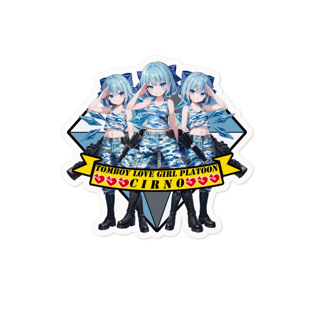 DC東方Projectミリタリーステッカー チルノ03