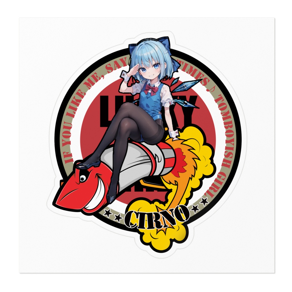 DC東方Projectバイク用ステッカー チルノ07