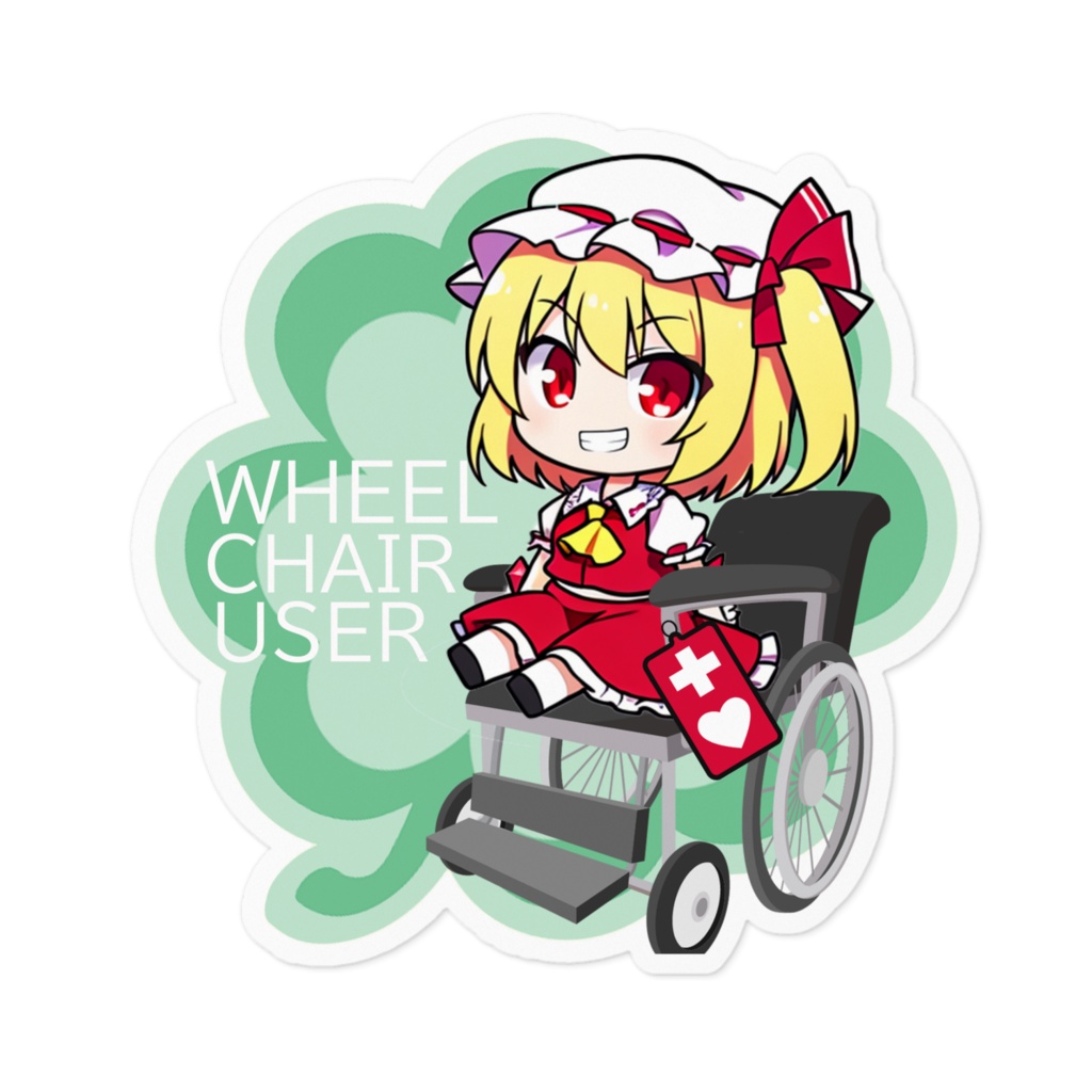 DC東方Projectステッカー ちびきゃら フランドール車椅子ステッカー