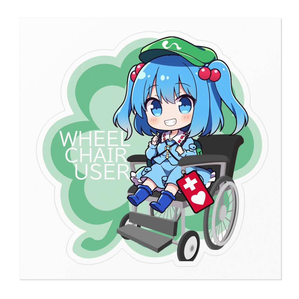 DC東方Projectステッカー ちびきゃら 河城にとり車椅子ステッカー