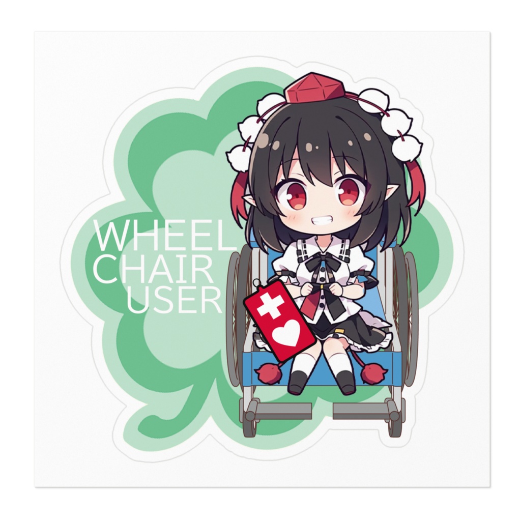 DC東方Projectステッカー ちびきゃら 射命丸文 車椅子ステッカー
