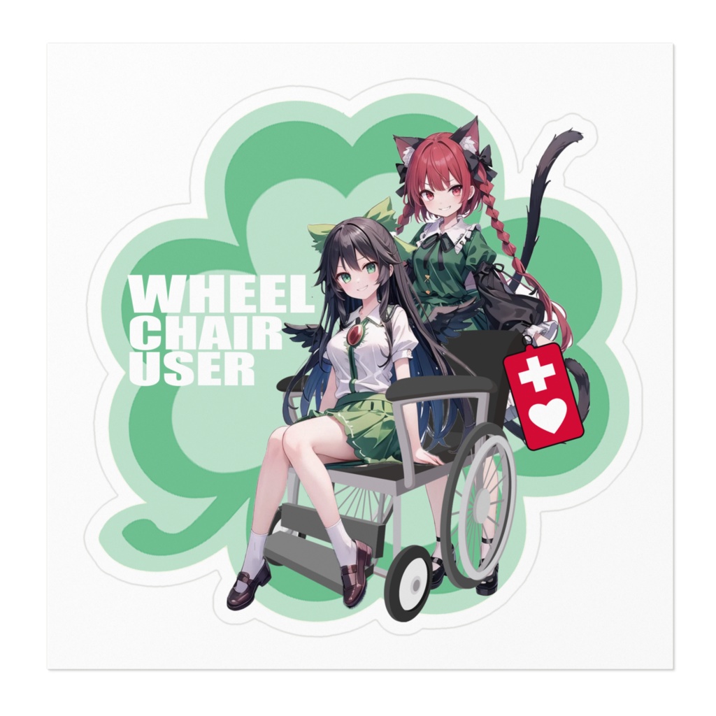 DC東方Projectステッカー お燐×空 車椅子ステッカー