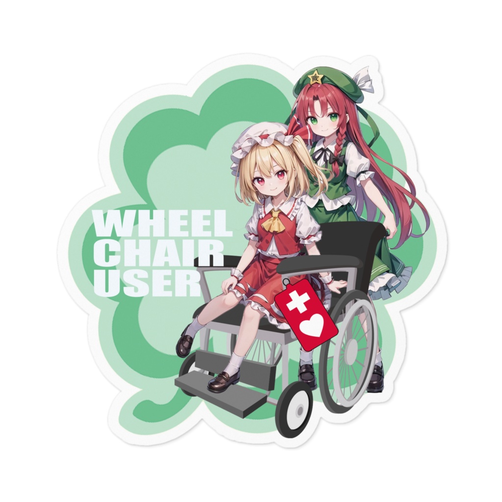 DC東方Projectステッカー フランドール×美鈴 車椅子ステッカー
