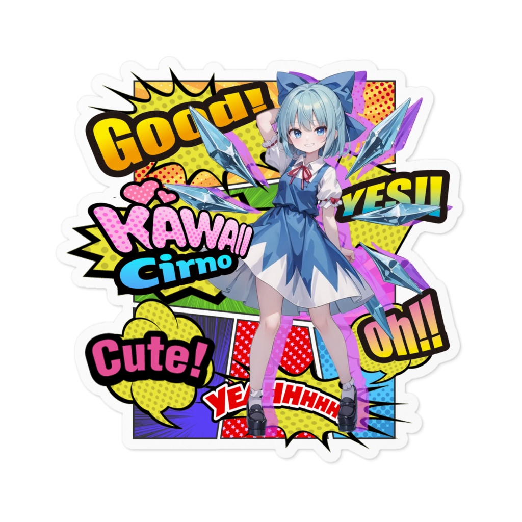 DC東方Projectステッカー チルノ アメコミ風ver01