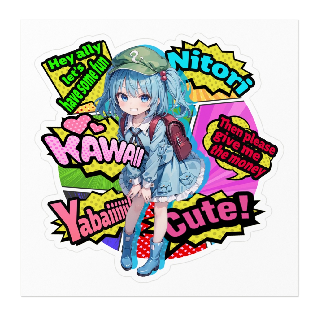 DC東方Projectステッカー 河城にとり アメコミ風ver02