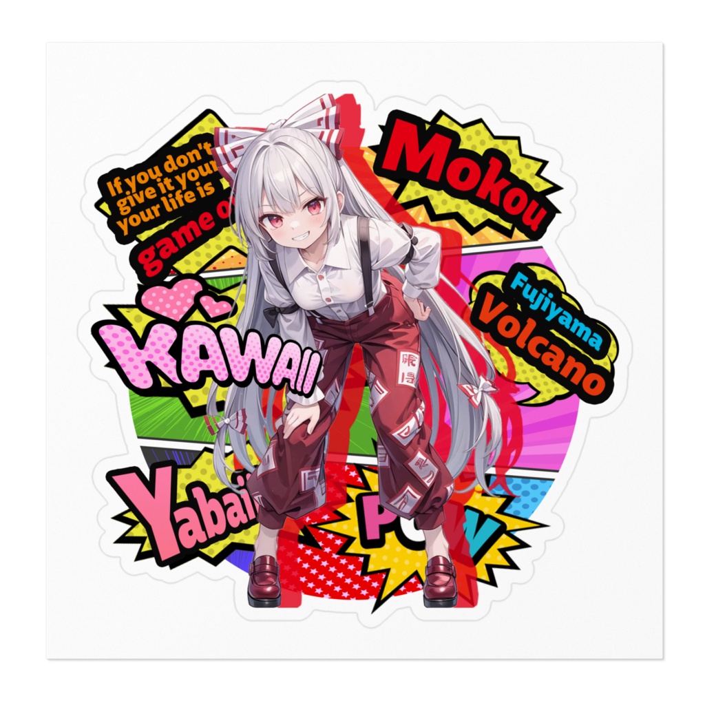 DC東方Projectステッカー 藤原妹紅 アメコミ風ver01