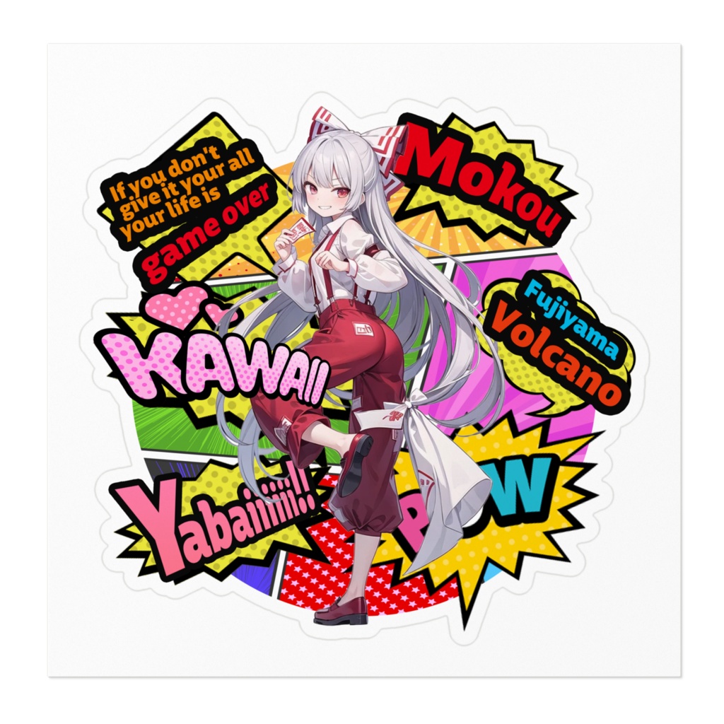 DC東方Projectステッカー 藤原妹紅 アメコミ風ver02