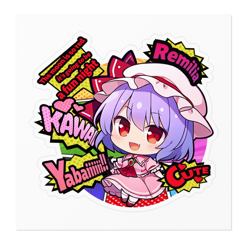 DC東方Projectステッカー レミリア・スカーレット アメコミ風ちびキャラver01