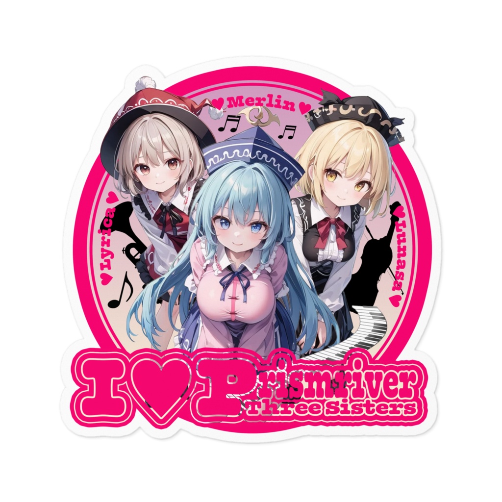 東方Project推活ステッカー 妖々夢編 プリズムリバー三姉妹