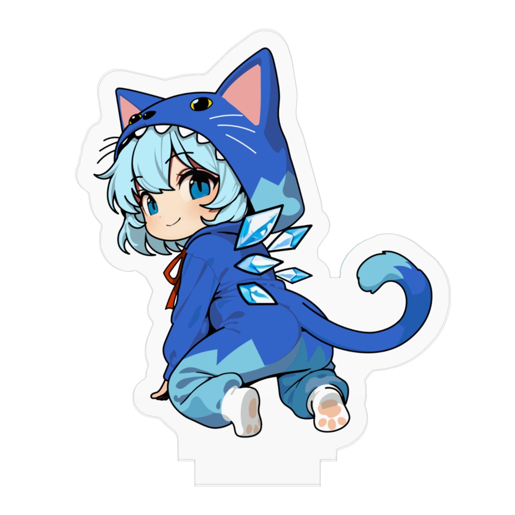 東方Project猫耳着ぐるみシリーズ チルノ アクリルフィギュア
