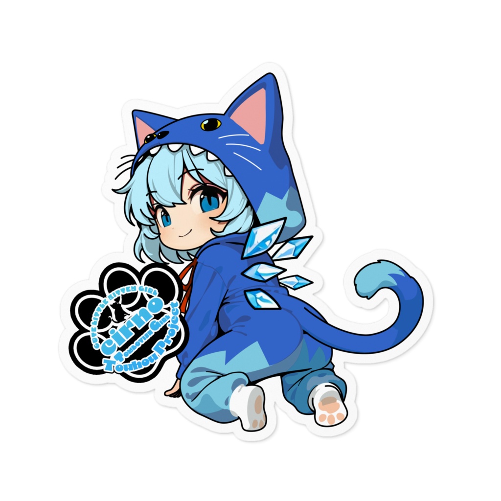 東方Project猫耳着ぐるみシリーズ　チルノ　ステッカー