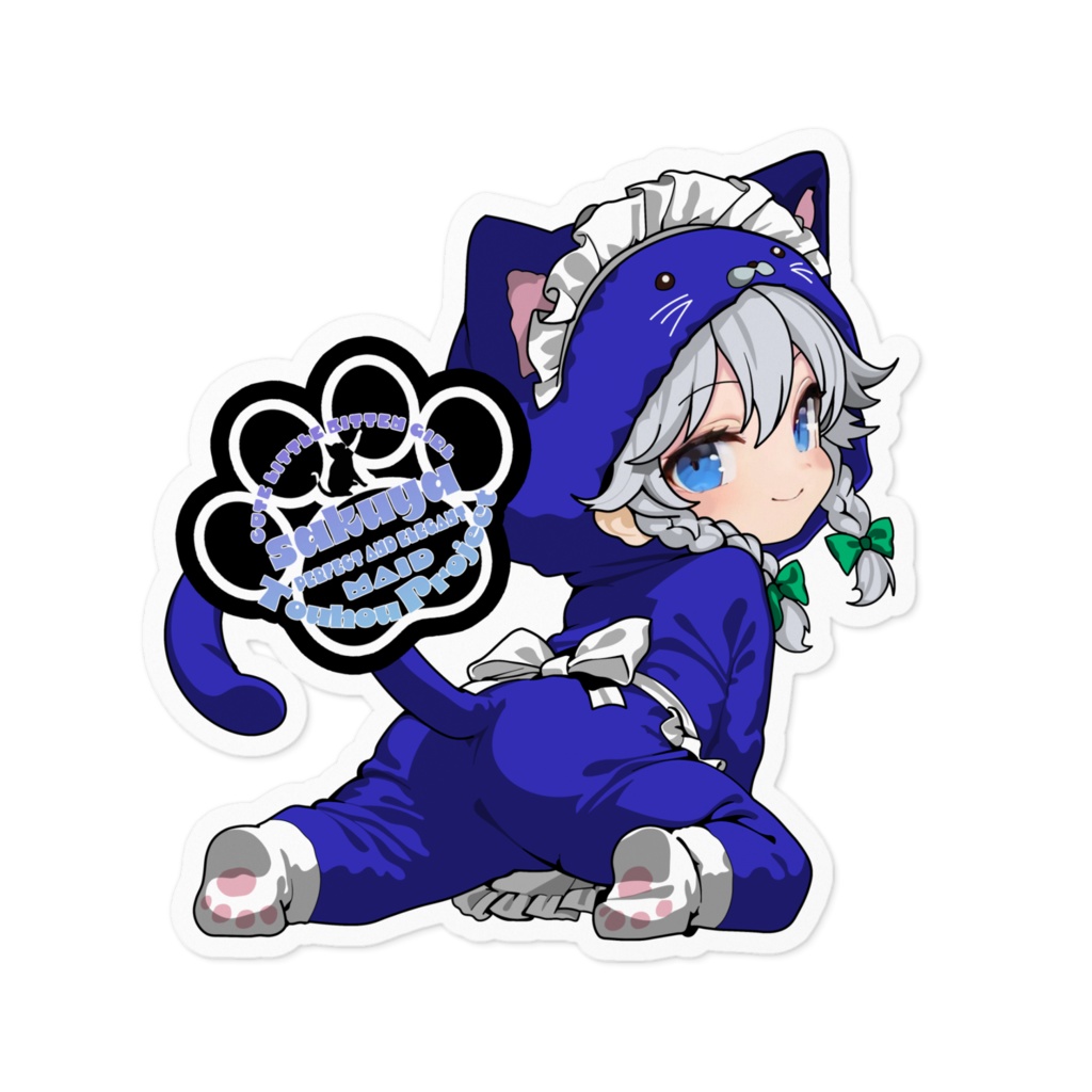 東方Project猫耳着ぐるみシリーズ 十六夜咲夜 ステッカー