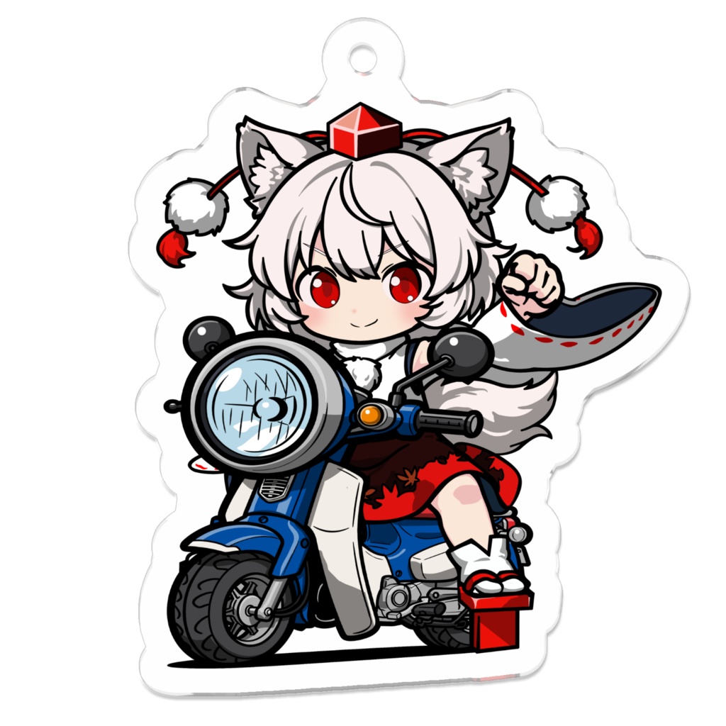 東方Projectアクリルキーホルダー 犬走椛×スーパーカブ(青)
