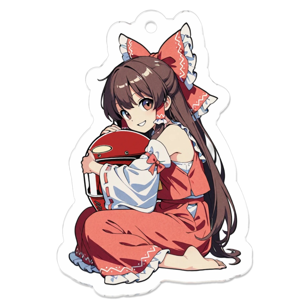 【東方Project ライダーズアイテム】ヘルメット抱きしめアクリルキーホルダー 博麗霊夢