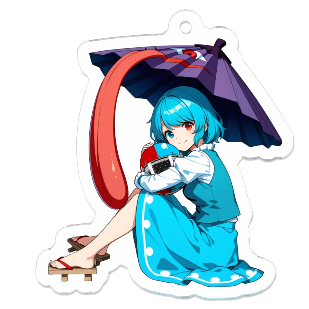 【東方Project ライダーズアイテム】ヘルメット抱きしめアクリルキーホルダー 多々良小傘