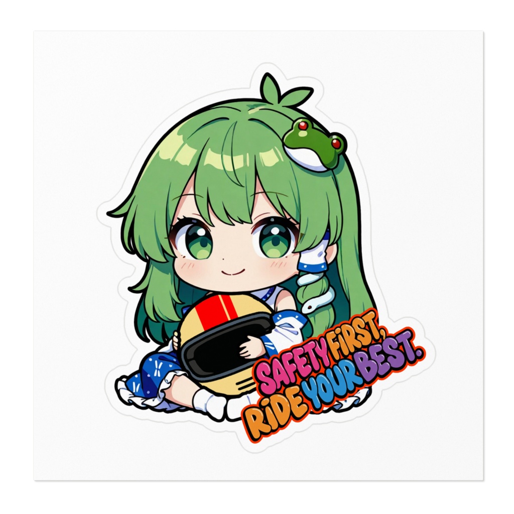 東方Project 東風谷早苗 お守りステッカー ~Safety First, Ride Your Best~