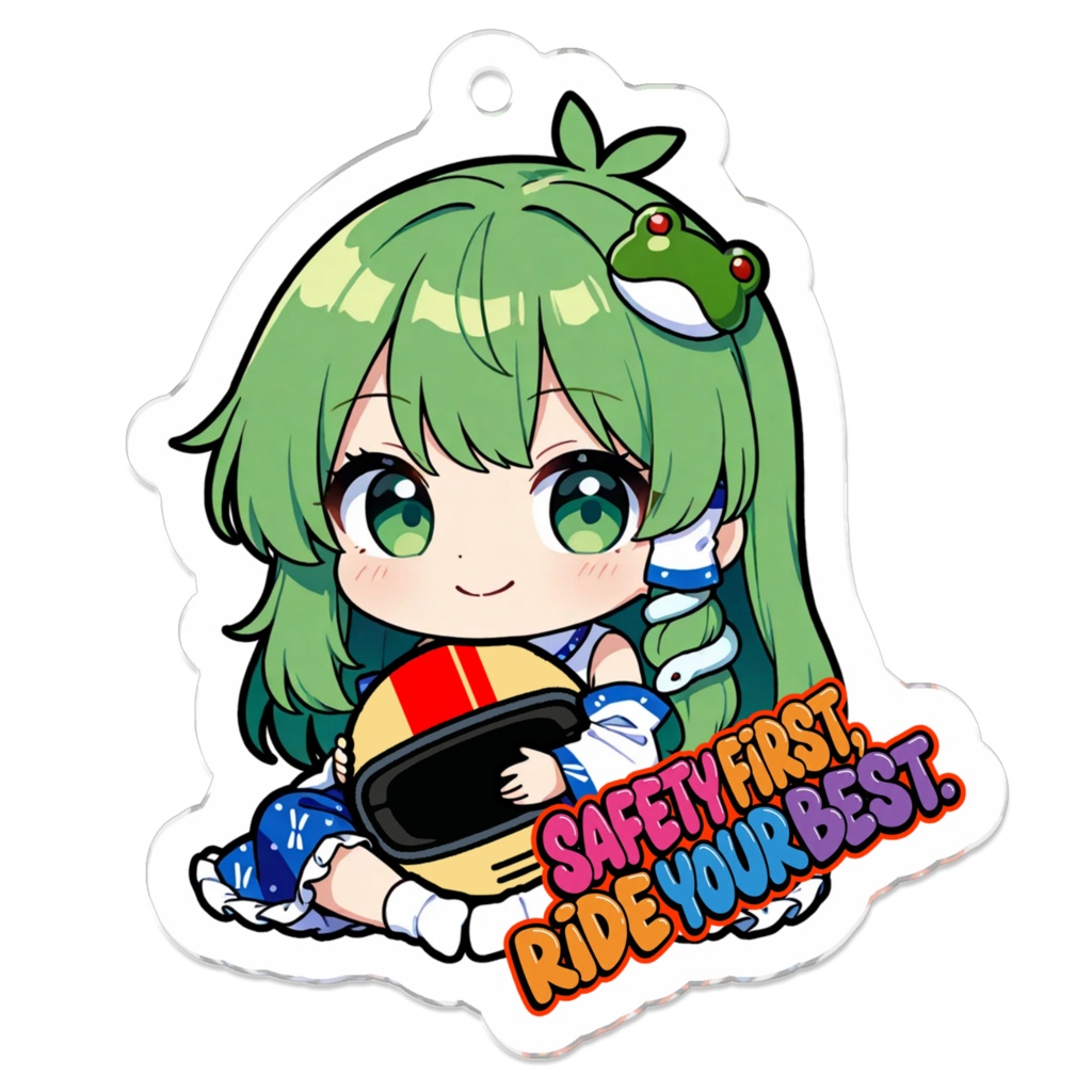 東方Project 東風谷早苗 お守りアクリルキーホルダー ～Safety First, Ride Your Best～