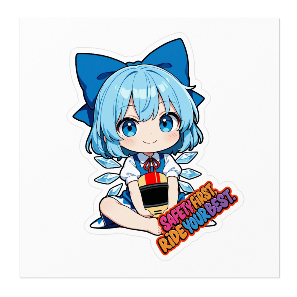 東方Project チルノ お守りステッカー ~Safety First, Ride Your Best~